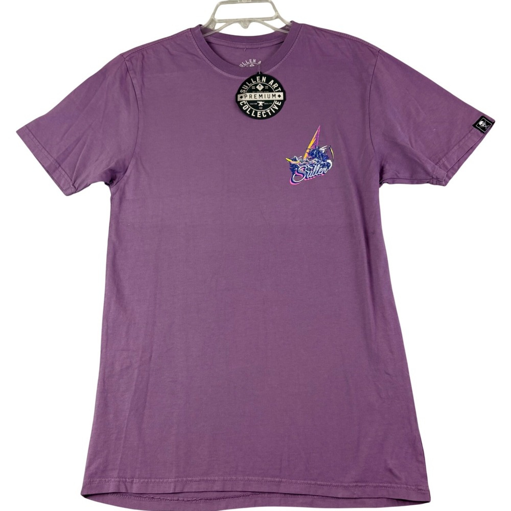 Sullen Art S Petite Purple Tee La Vida Loca Skeleton Surf Graphic Shirt NWT